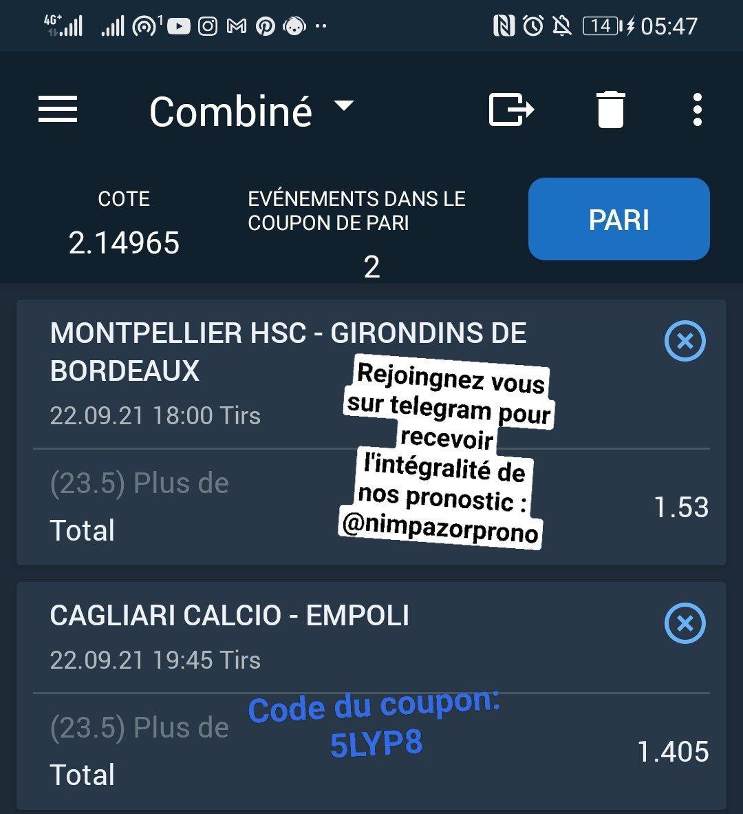 comment crer un coupon sur 1xbet
